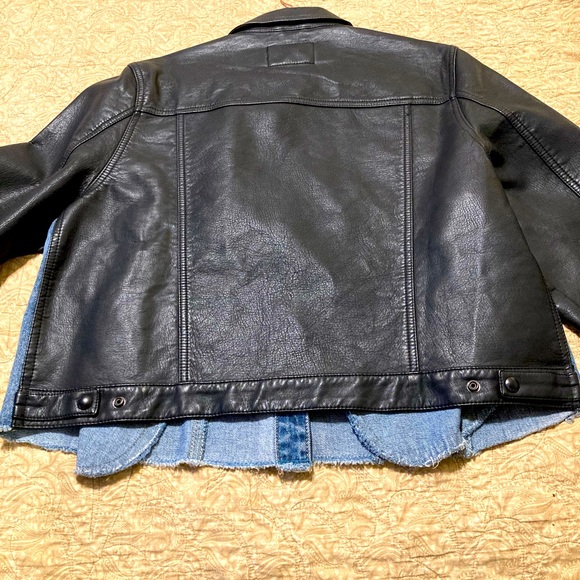 BLANKNYC  Heavy Faux Leather and denim jacket. 2X - Picture 2 of 4
